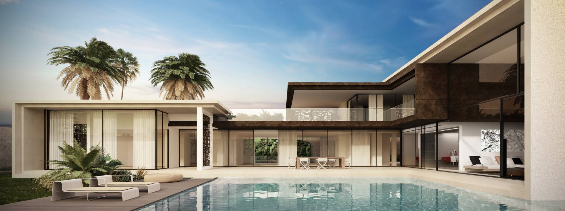 Villa Salma. Contemporary exterior. Impressive swimming pool. 