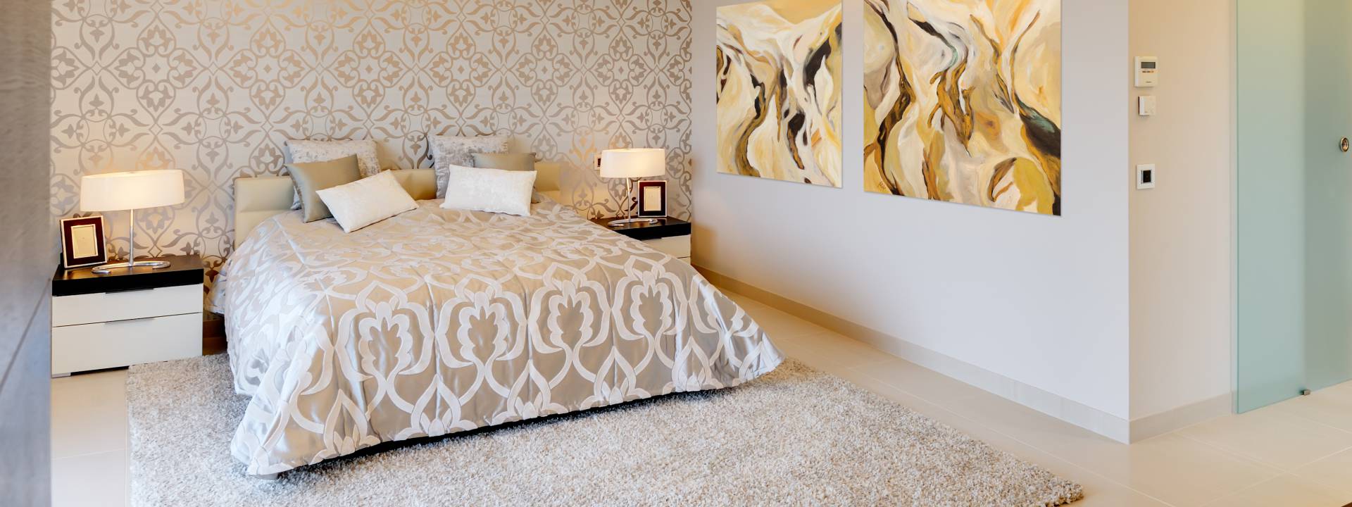 Modern villa Mallorca bedroom interior design 