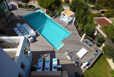 Ariel view of the modern contemporary outdoor area 