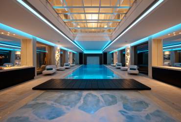 Exquisite hilltop mansion. Stunning indoor swimming pool. Taylor interiors.