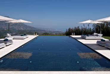 Contemporary Holiday Villa. Stunning swimming pool designed by Yvette Taylor London