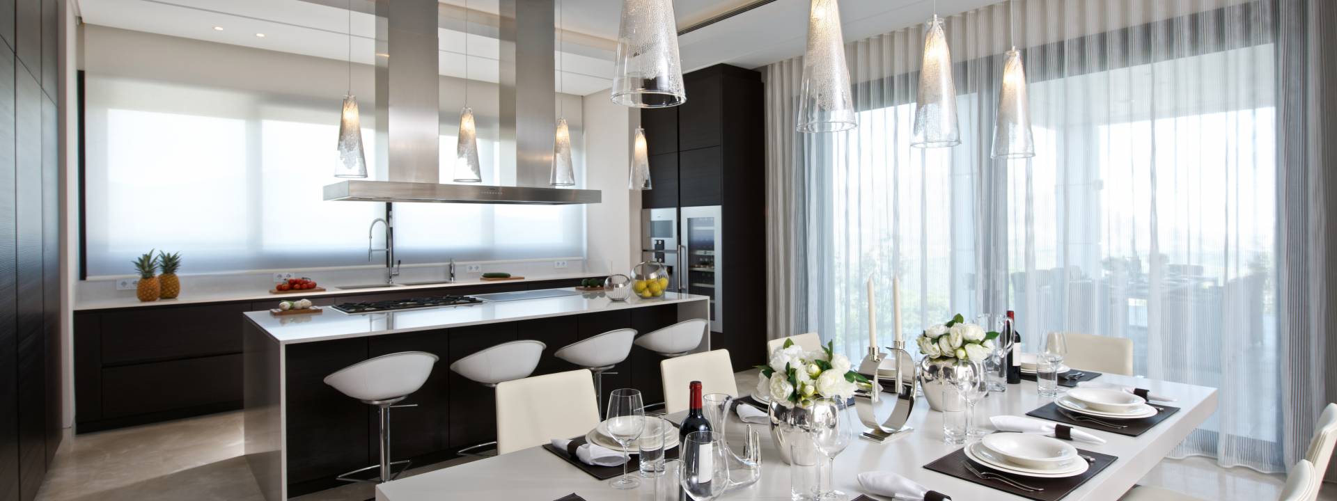 Modern Holiday Villa. Exclusive luxurious kitchen. Taylor interiors.