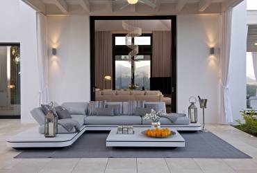 Contemporary Holiday Villa. Stunning  garden furniture. Taylor interiors.