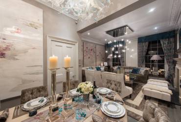 Luxurious Town-house.  Stunning dining room.  Taylor Interiors.