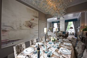 Luxurious Town-house.  Stunning dining room.  Taylor Interiors.