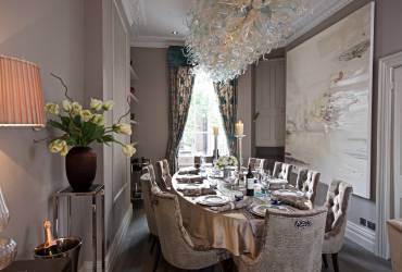 Luxurious Town-house.  Stunning dining room.  Taylor Interiors.