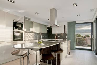 Luxury Minimalist viilla.  Contemporary kitchen. 